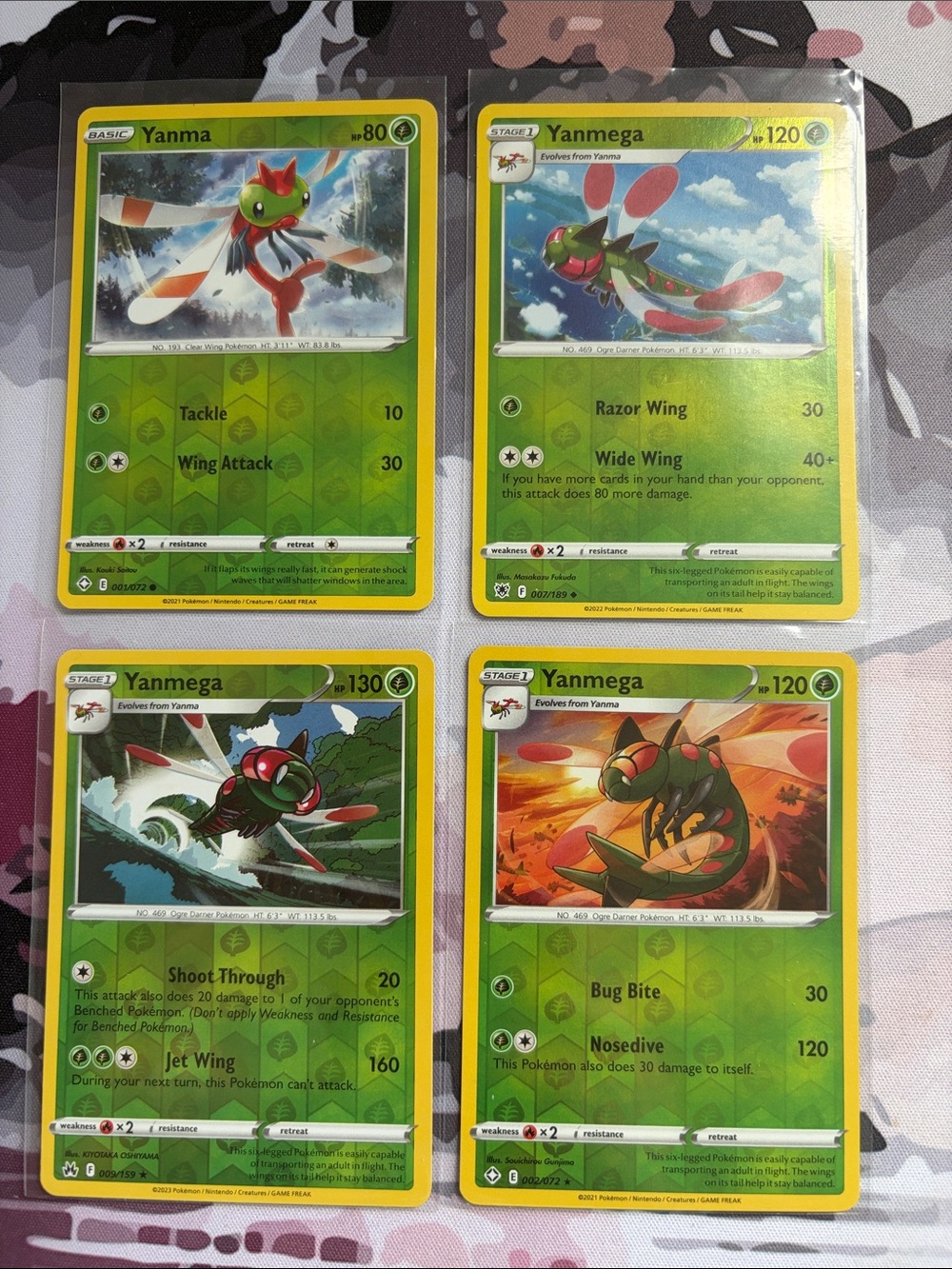 🪲 Yanma & Yanmega Pokémon Evolution Reverse Holo Card Lot | 4 Cards ✨5/$25✨